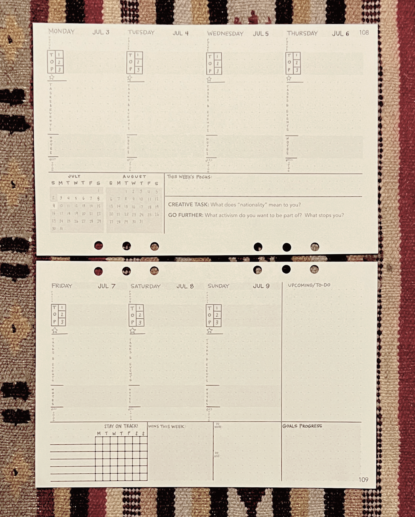 2-Page / 1 Week Sample