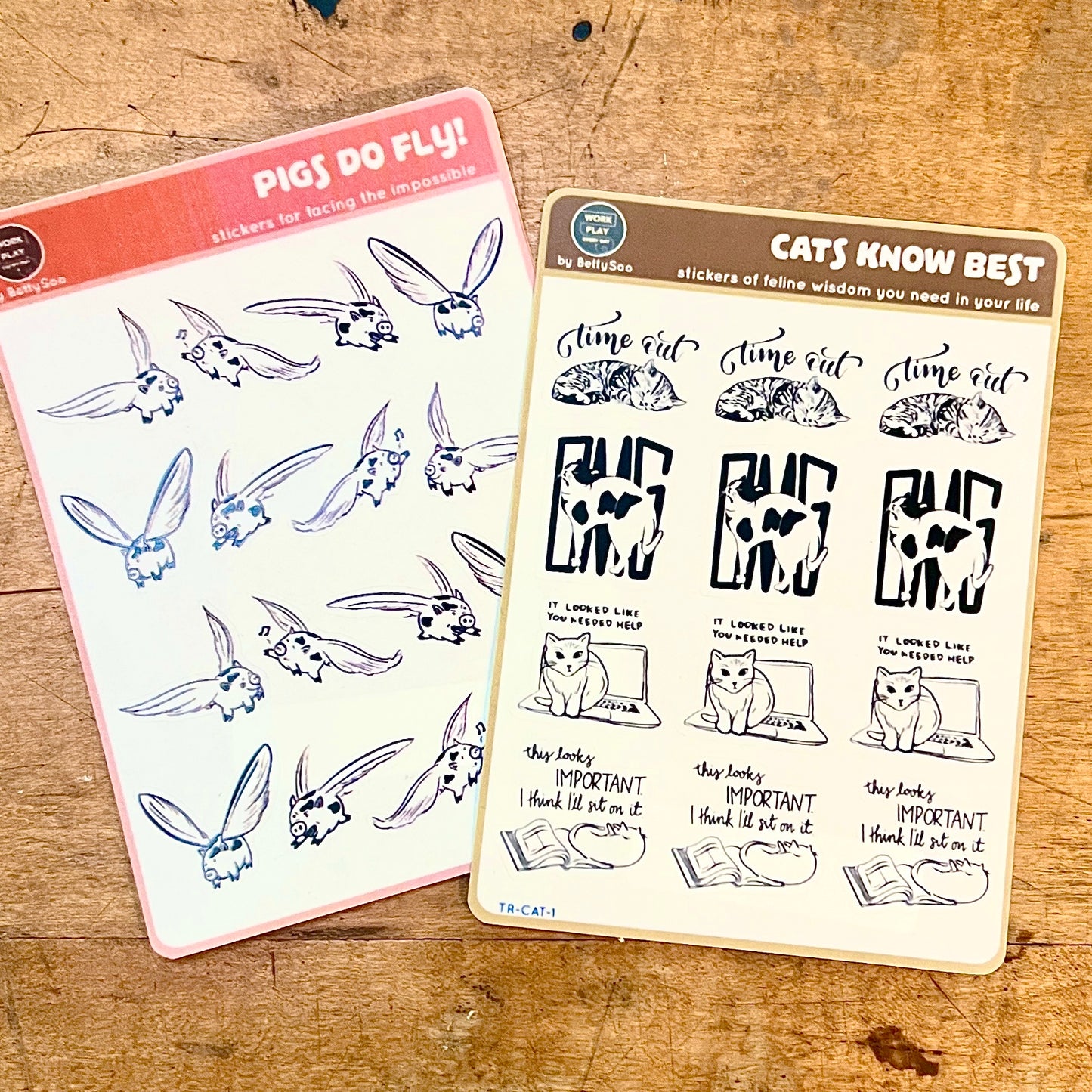 Animal Sticker Combo (Cats Know Best + Pigs Do Fly!)