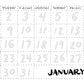 hand-drawn January month calendar layout
