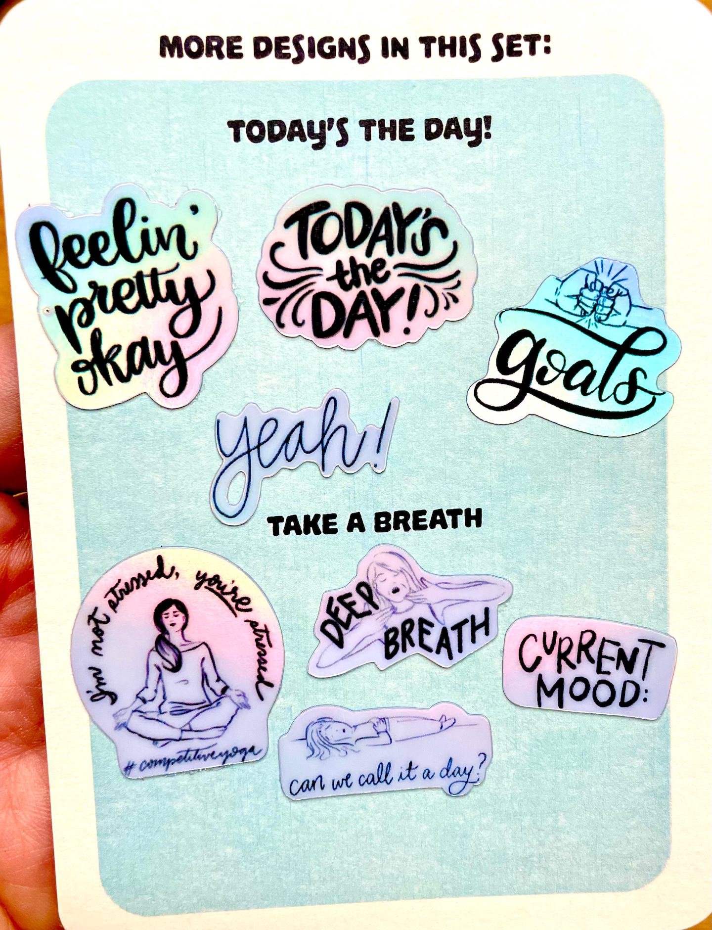 Affirmation Sticker Combo 2 (Translucent, Clear Gloss, or Holographic)