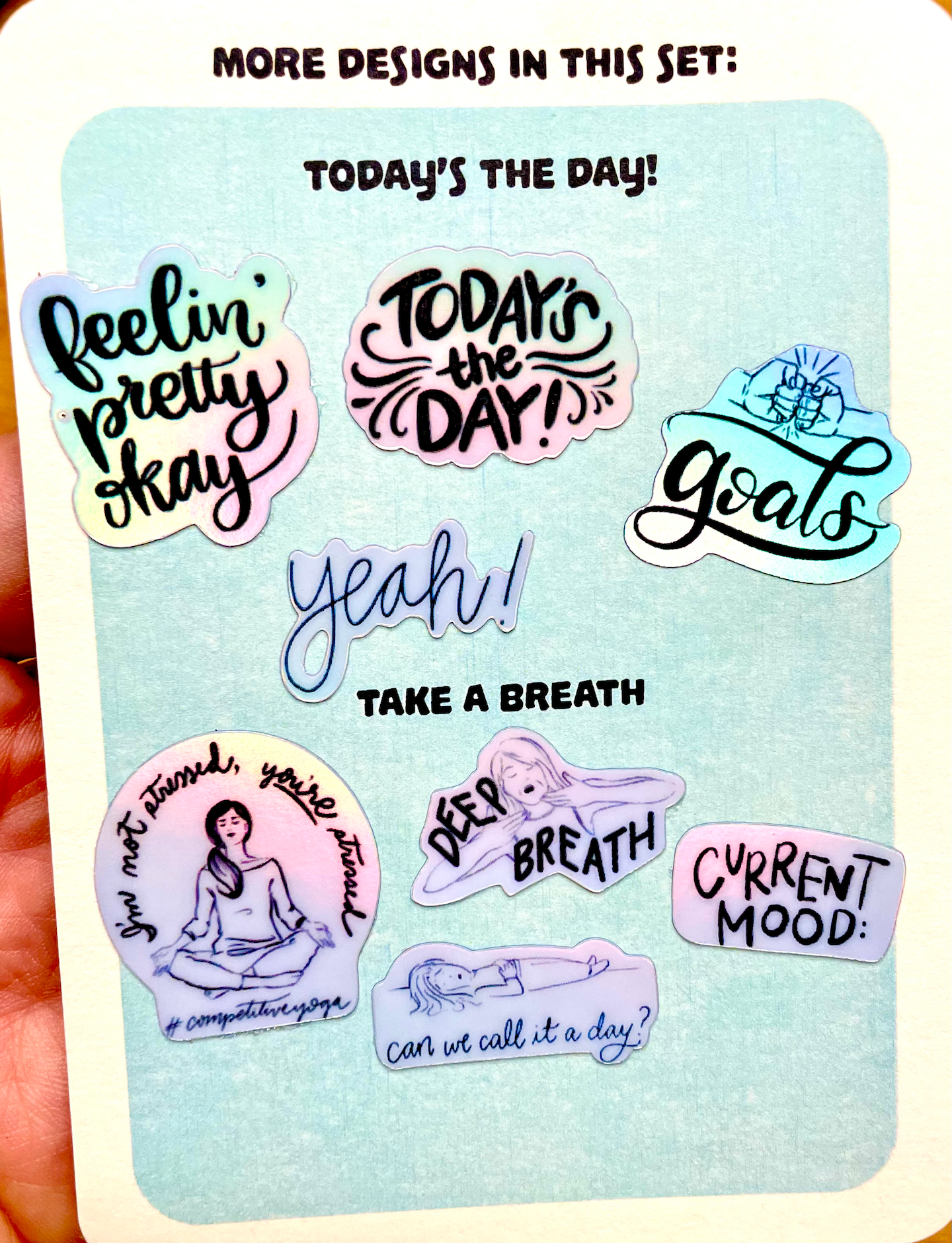 Affirmation Sticker Pack, Hand Lettered Stickers